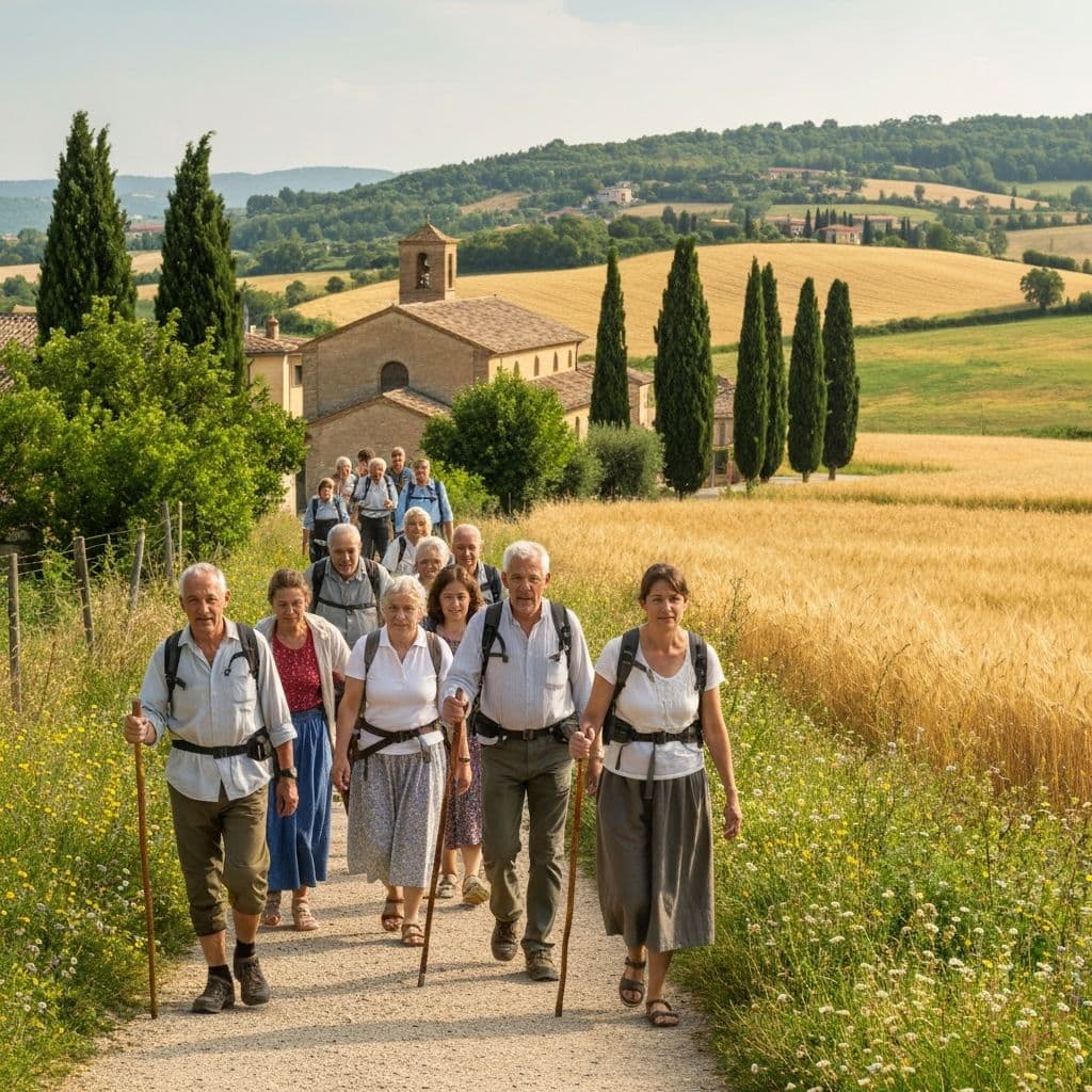 Pilgrims walking to Lanciano